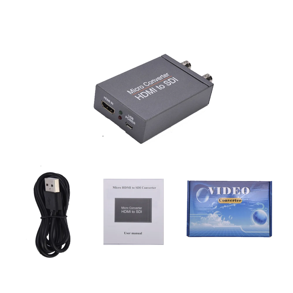Convertidor HDMI a SDI 3G/HD/SD-SDI, compatible con 1080P, con fuente de alimentación