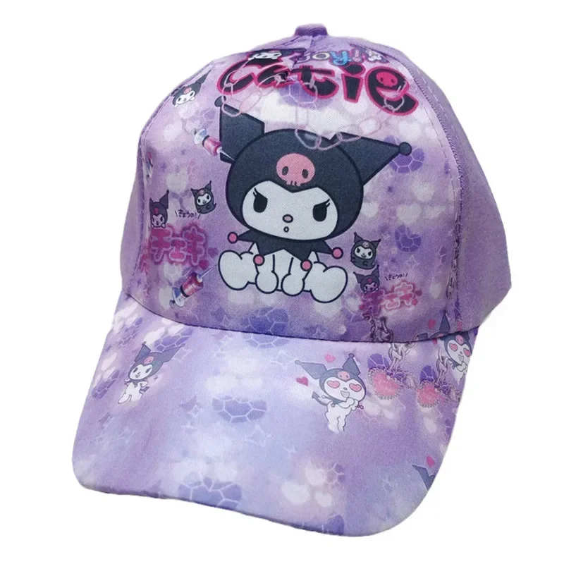 New Kuromi Hello Kitty Sanrio Baseball Cap Student Outdoor Sports Sunscreen Sun Hat Printed Breathable Adjustable Children Ca image 4