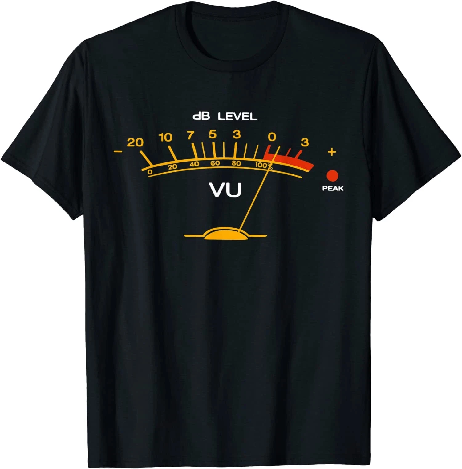 VU DB Audio Meter T Shirt Men Women Short Sleeve Retro Sound Level Gauge Studio Engineer Graphic Crew Neck Cotton Music Fan Tee