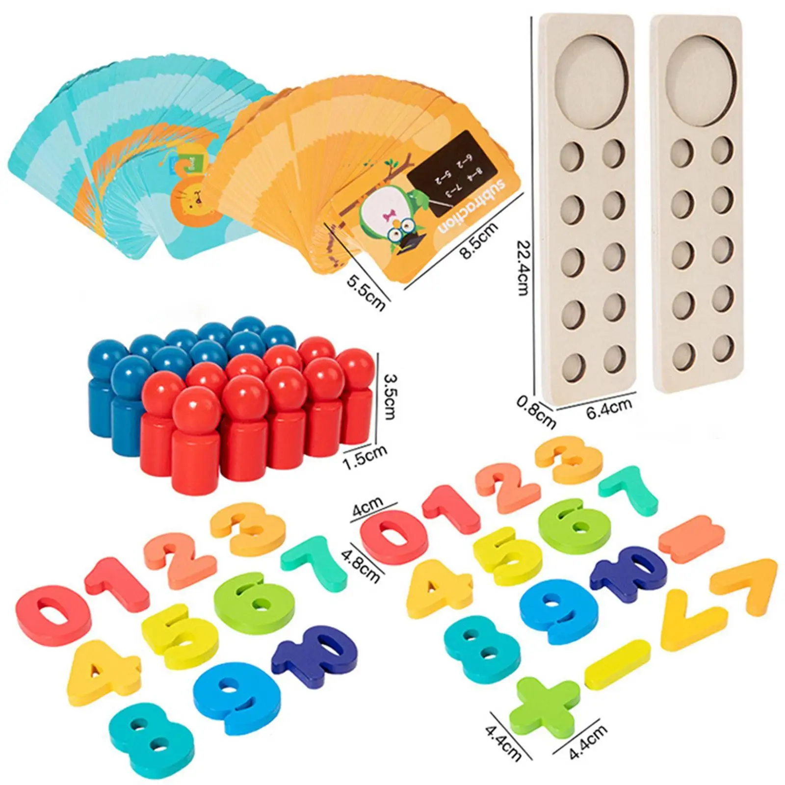 Jouets d'apprentissage des maths pour enfants de 4 à 6 ans, pièces en bois, héros, Montessori, comptage, maternelle, garçon, fille