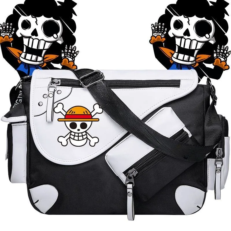 Anime One Piece One-Shoulder Backpack Luffy Students Make Missed Lesson Crossbody Bag Kids large capacity Schoolbag computer bag