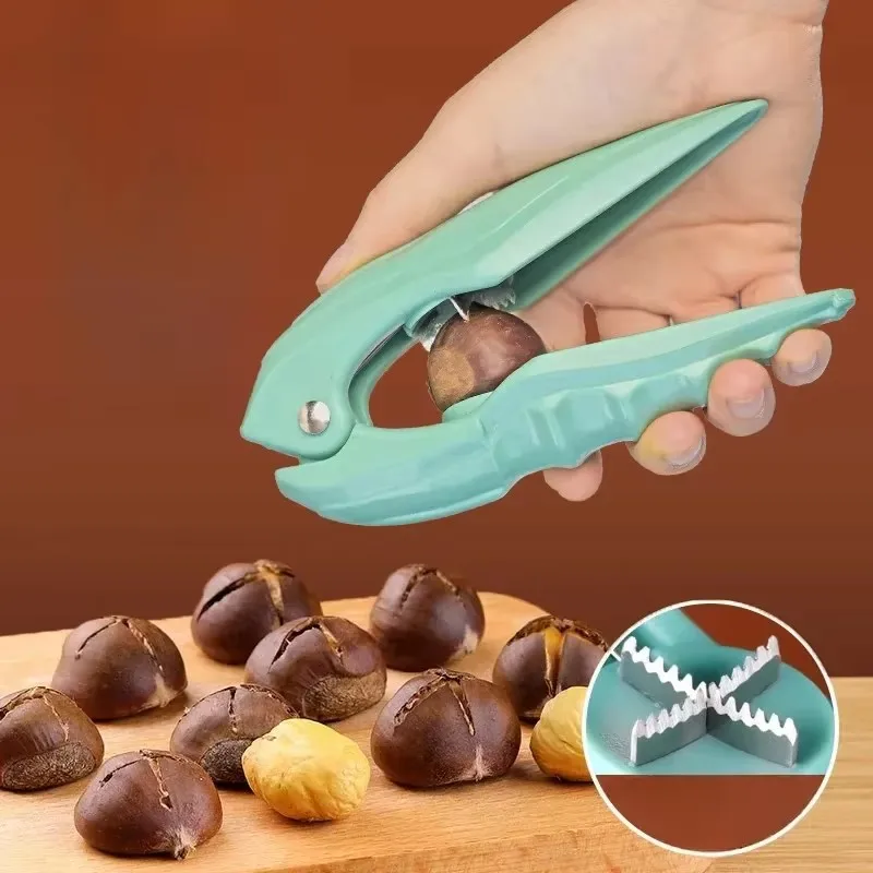 Clip per dado in plastica da 1 pezzo con lama seghettata a croce universale 3 colori apri per castagne da cucina clip per alimenti antiscivolo