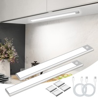 Cabinet Lights Motion Sensor LED Wireless USB Under 3 Color Night Light For Kitchen Cabinet Bedroom Wardrobe Indoor Lighting