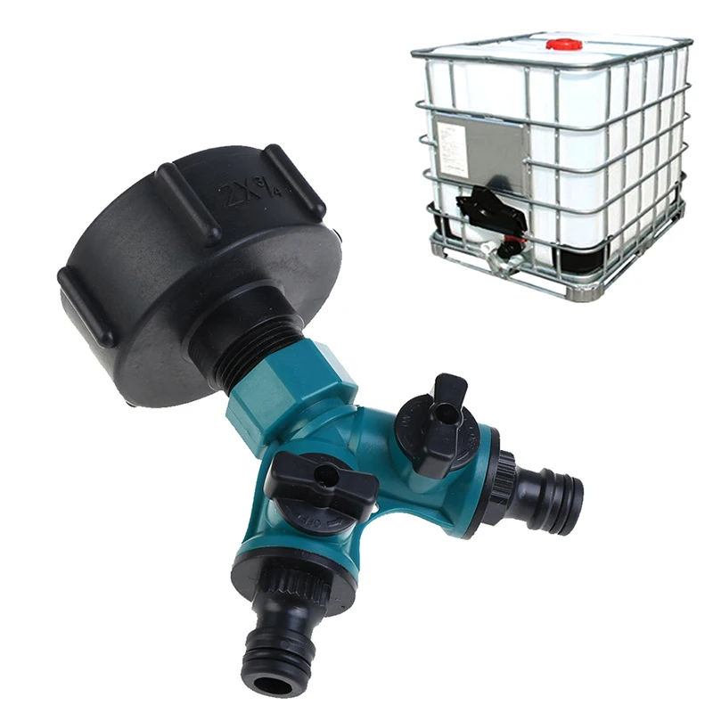 Adaptador de válvula de grifo de rosca gruesa, Conector de válvula rápida en forma de Y, adaptador de tanque IBC, 60mm