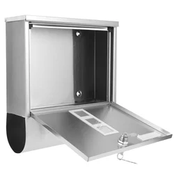 Stainless Steel Newspaper Box Office Decor Lock Mailboxes for outside Wall Mount Decorate Locked House Lockable