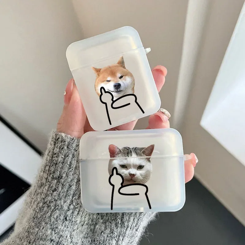 

Funny Cat Dog Paried Couple Earphone Case for Airpods 4th 3rd Pro 3 2 Covers for Airpod 2 3 1 Protective Accessorie Shell Fundas