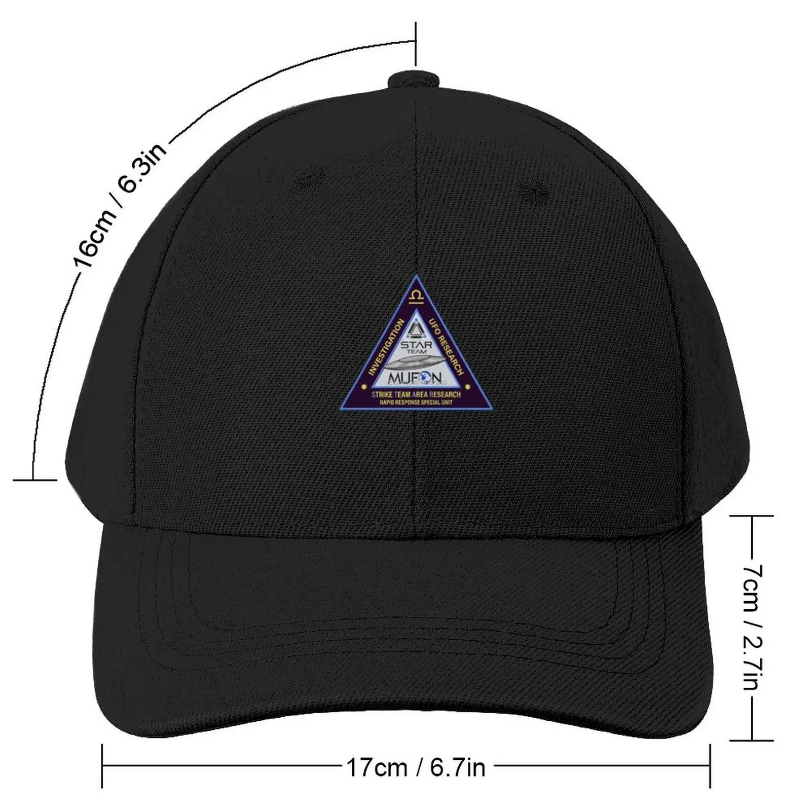 MUFON (Mutual UFO Network) Triangular Star Team Patch Artwork Baseball Cap Rave Luxury Brand Mens Tennis Women's