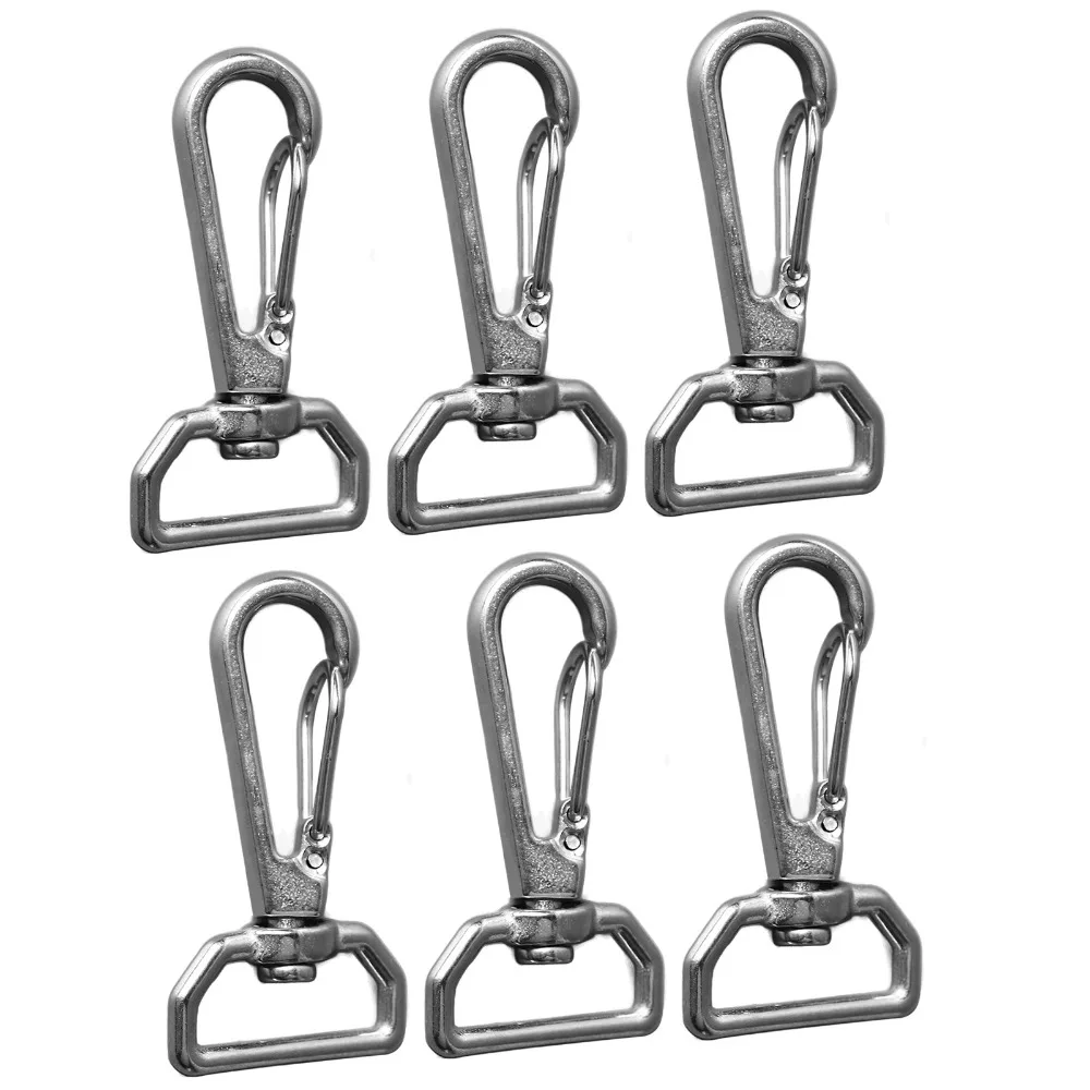 6pcs Premium Universal Fit Spring Snap Hooks Quick Straping Durable D Ring Snap Hooks Lobster Clasps For Leather Belt