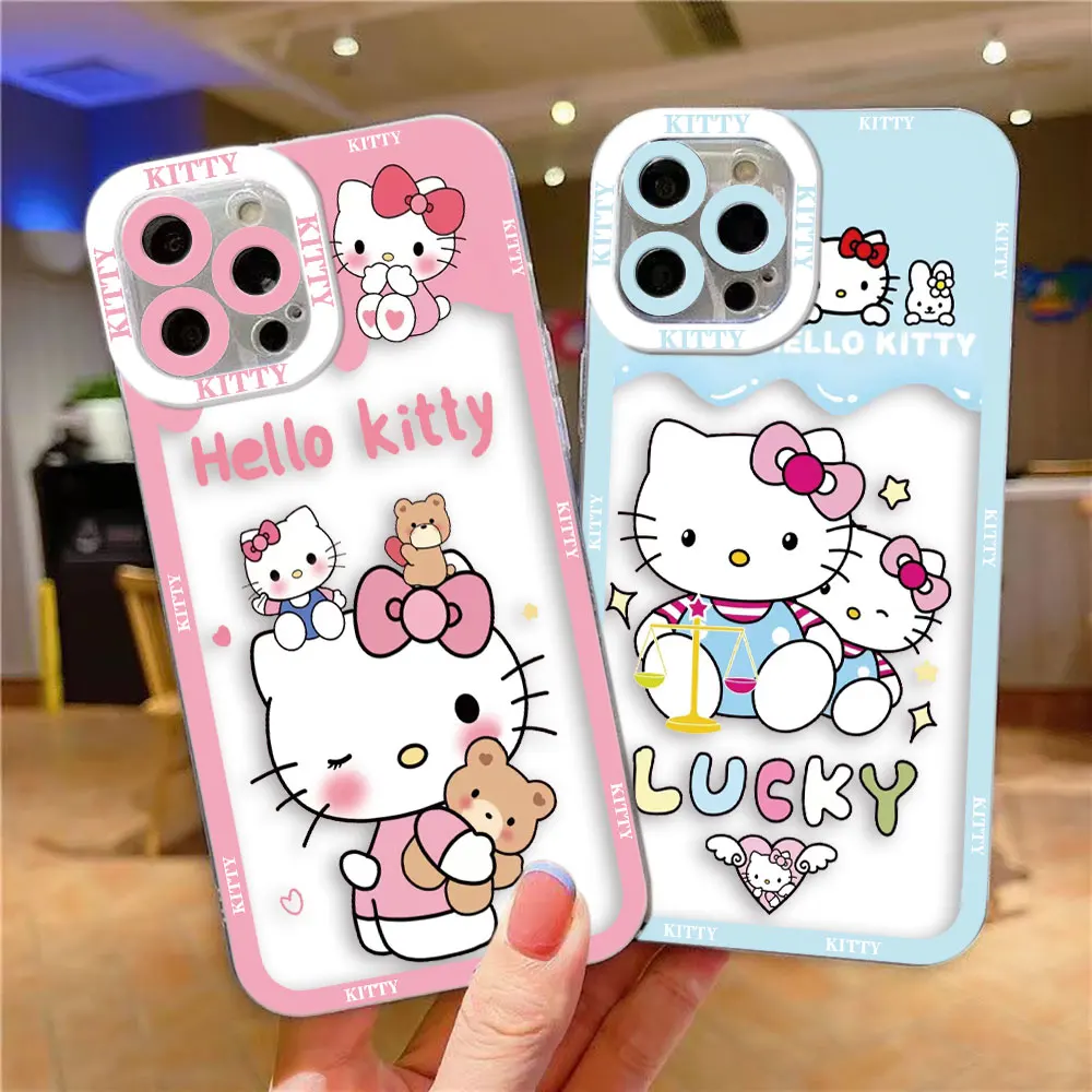 Cartoon Hello K-Kitty Clear Phone Case For Infinix TECNO POVA 2 3 POP SMART 4 5 6 7 8 NOTE 10 11 12 G96 30 30I CAMON 19 20 Case