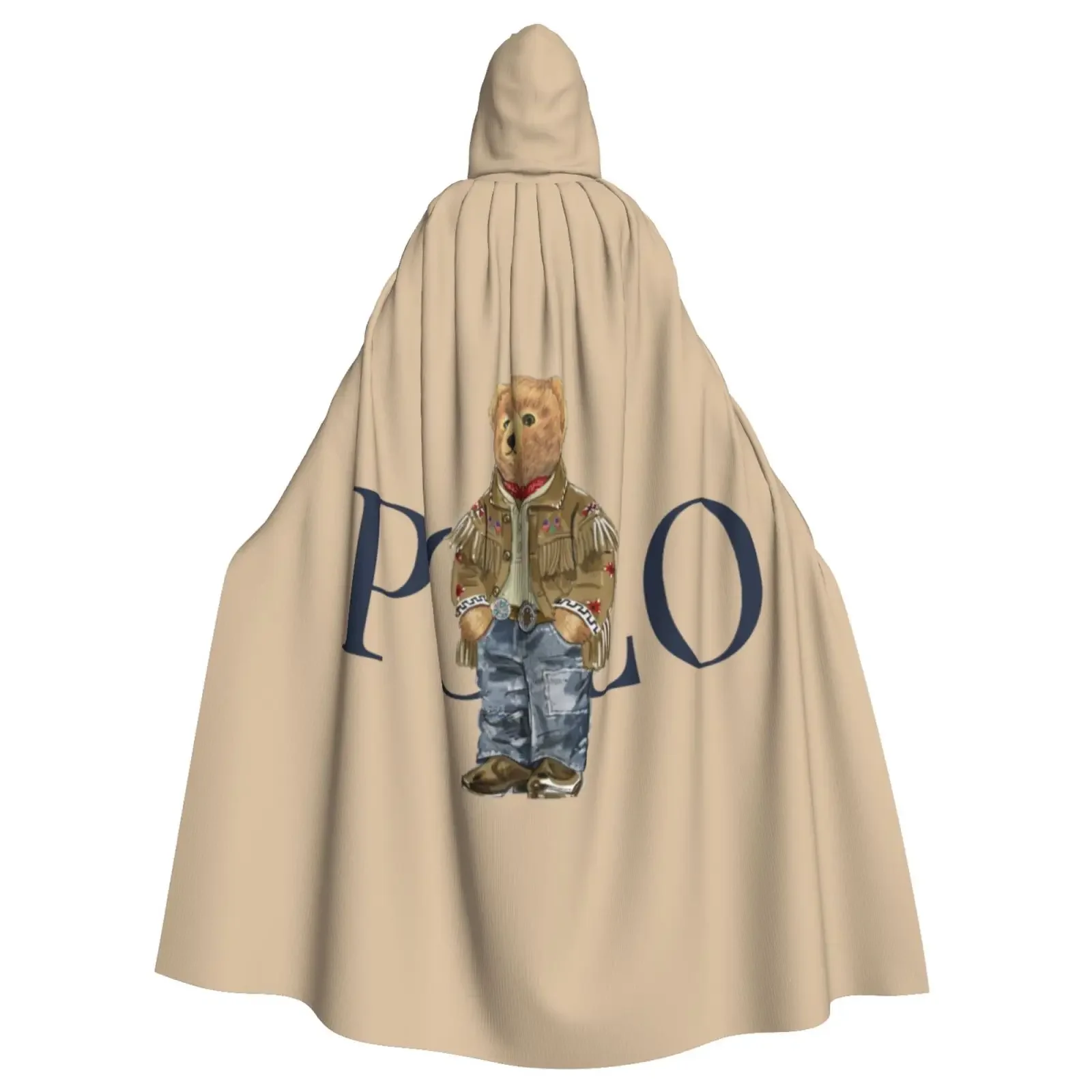 

Kawaii Bears Print Hooded Cloak Witch Medieval Costume Cosplay Cape Halloween Vampire Unisex Fashion Halloween Cape