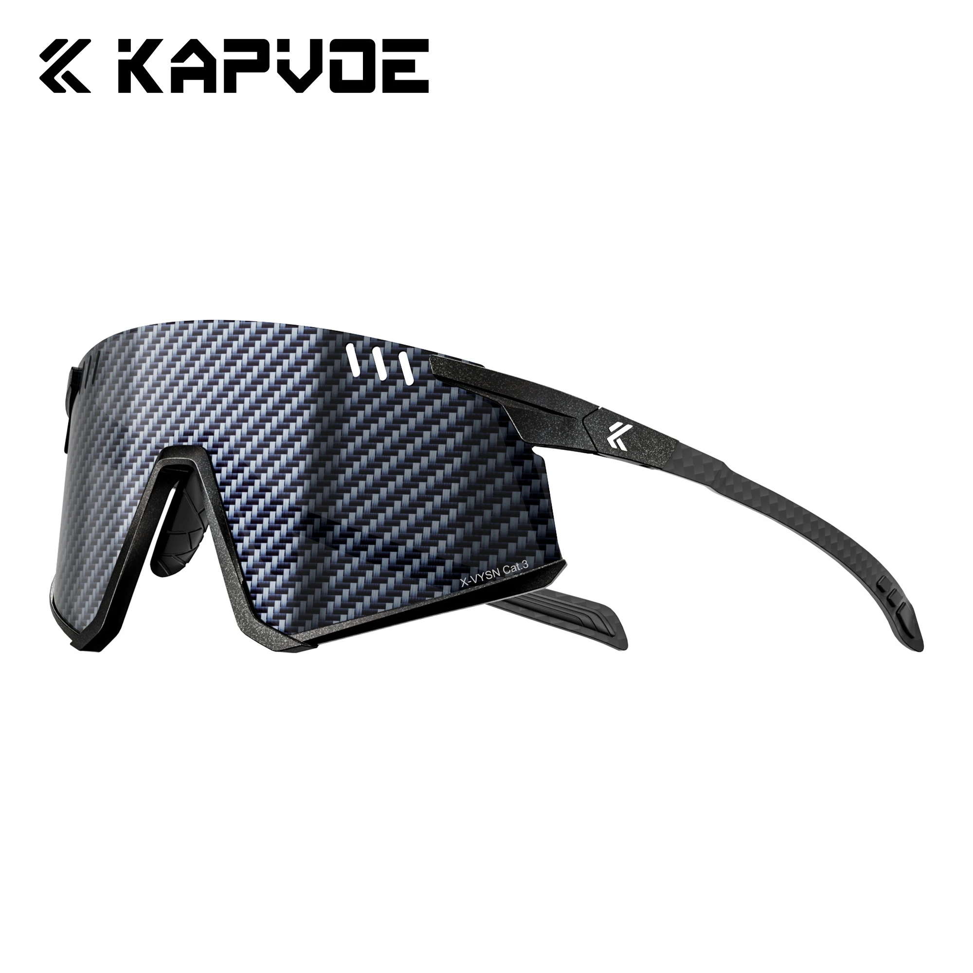 Gafas de Sol Deportivas KAPVOE para Ciclismo con Patillas de Fibra de Carbono, Lentes para Senderismo, Correr y Carreras al Aire Libre, Gafas de Conducción