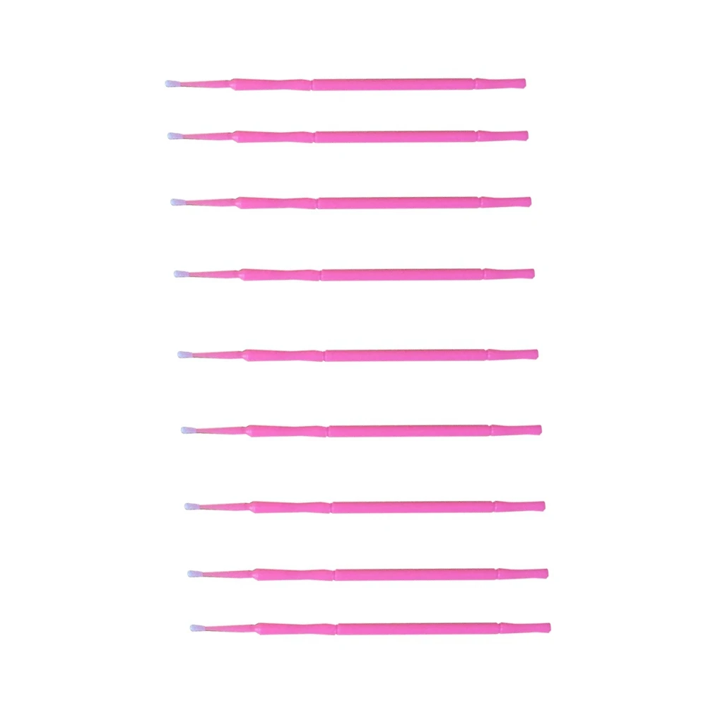 

100pcs Disposable Micro Applicator Eyelash Extension Cotton Swab Eyelash Micro Brush Wands Makeup Tools Size (Pink)