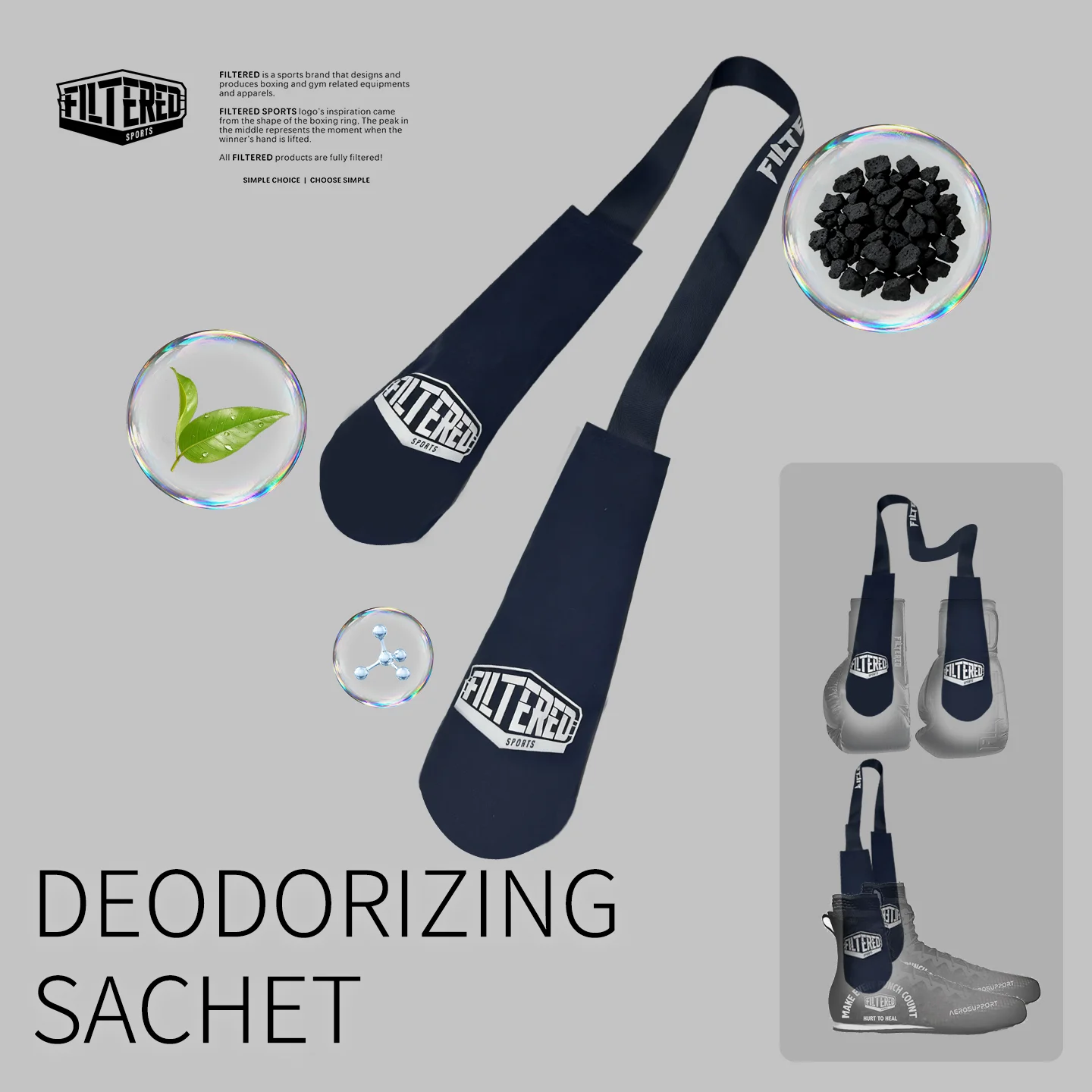 

Deodorizer Bags for Boxing Gloves & Shoes Sea Salt / Sandalwood Odor Eliminator & Moisture Absorber Reusable for Sports Gears