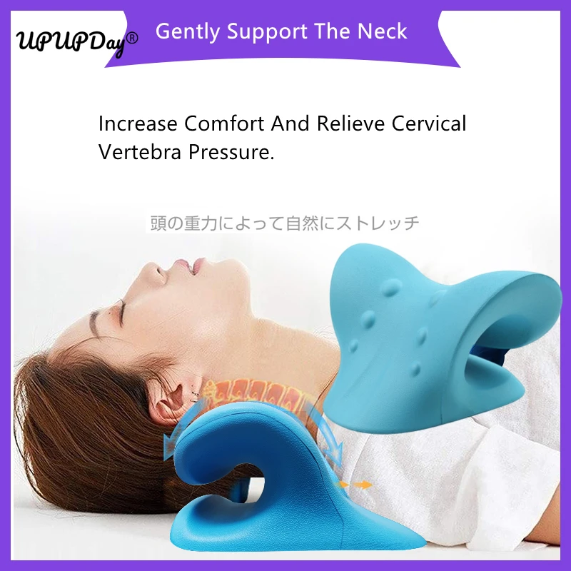 

Neck and Shoulder Relaxer Corrector Vertebra Massager Cloud Pillow Cervical Stretcher Acupressure Point Relief Pain Traction