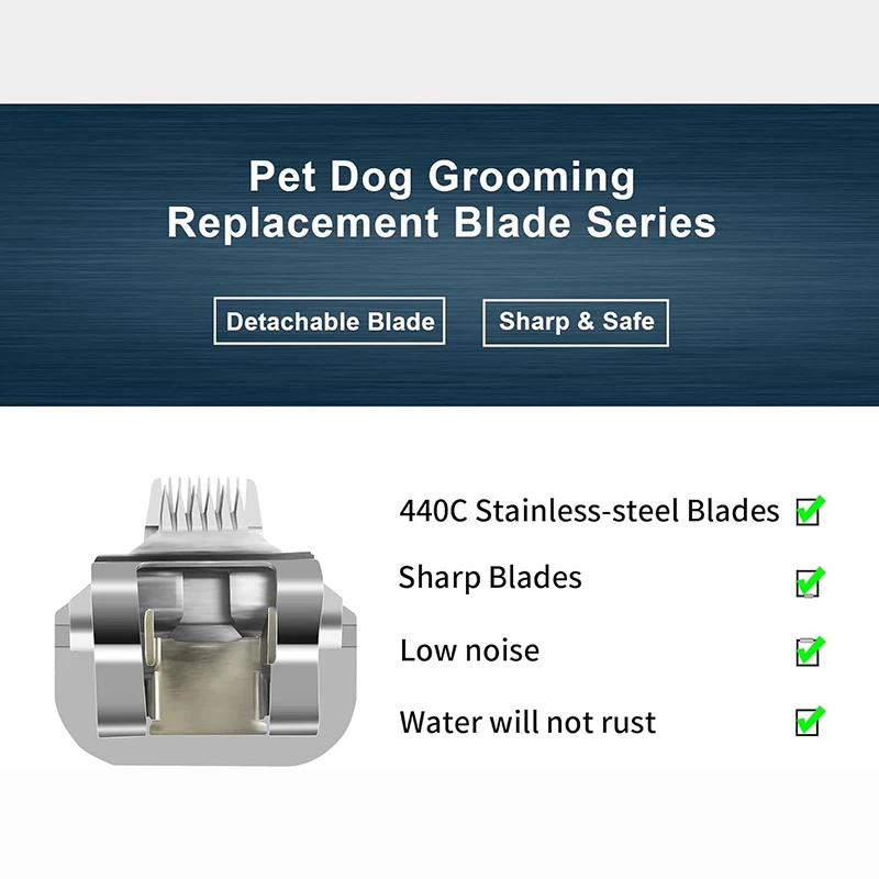 5/8 Wide Toe Pet Dog Grooming Detachable Blades Compatible with Andis,Oster A5,Wahl KM10 Clippers,Cut Length 1/32-inch