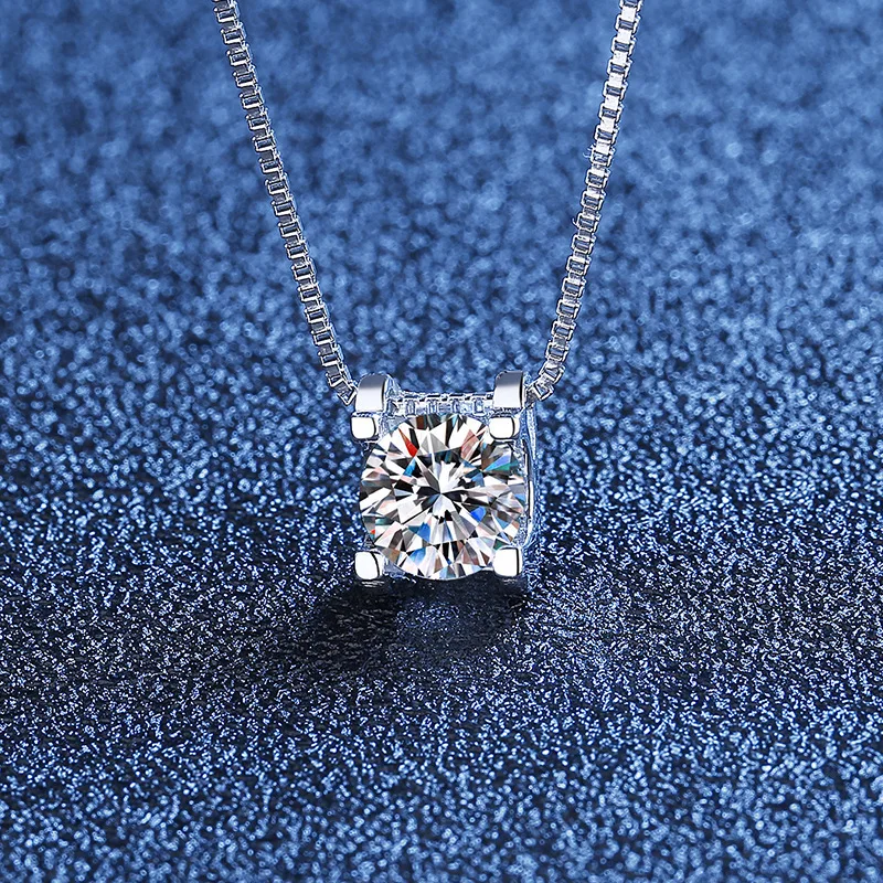 

925 Sterling Silver Necklace Pendant 5A Zircon Fashion for Women Wedding Jewelry Engagement Charm Party Gift Fine box chain