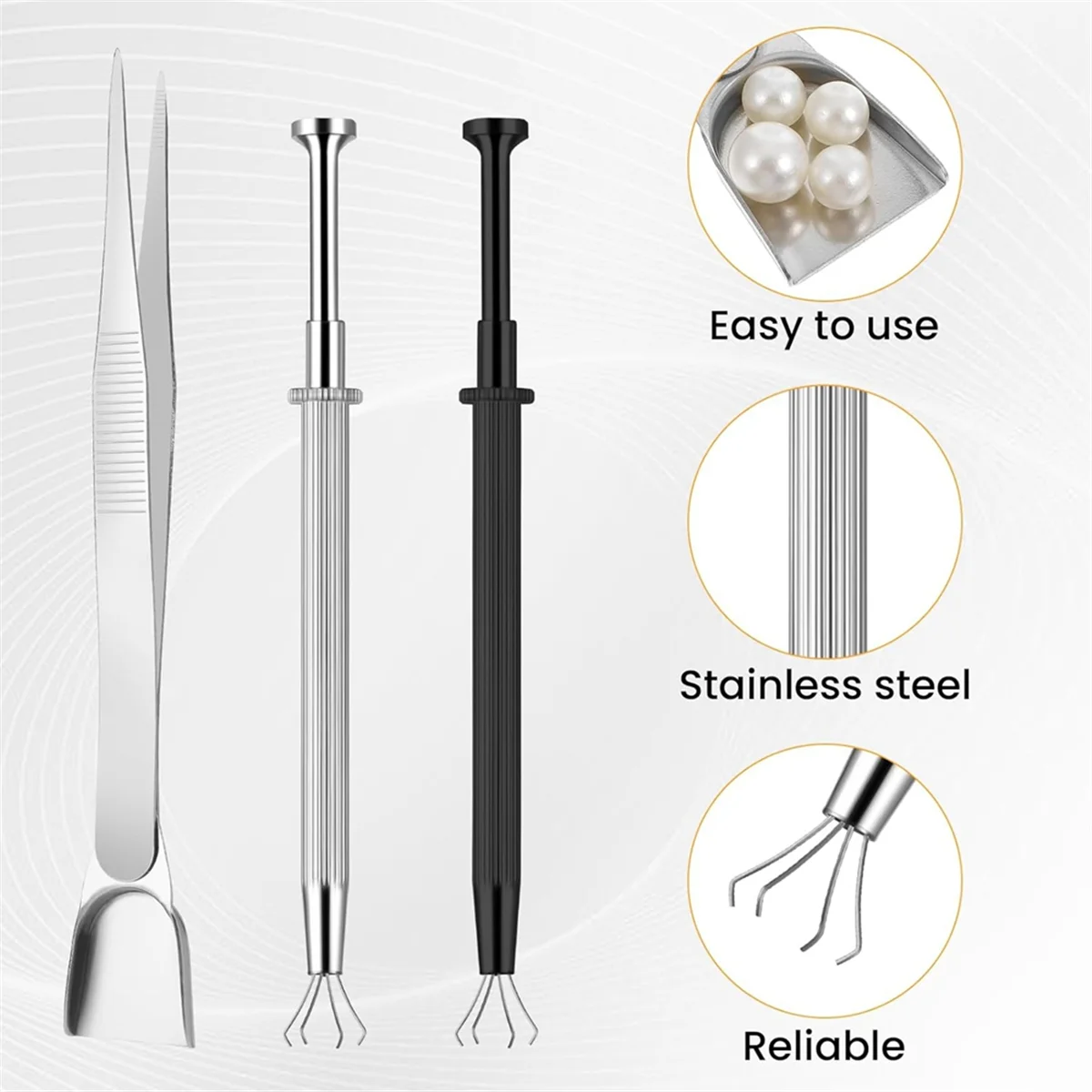 4Pcs Piercing Tools for Changing Jewelry, 4 Claw Piercing BallGrabber Tool Set,for Cake Decorating Diamond Gem Holder