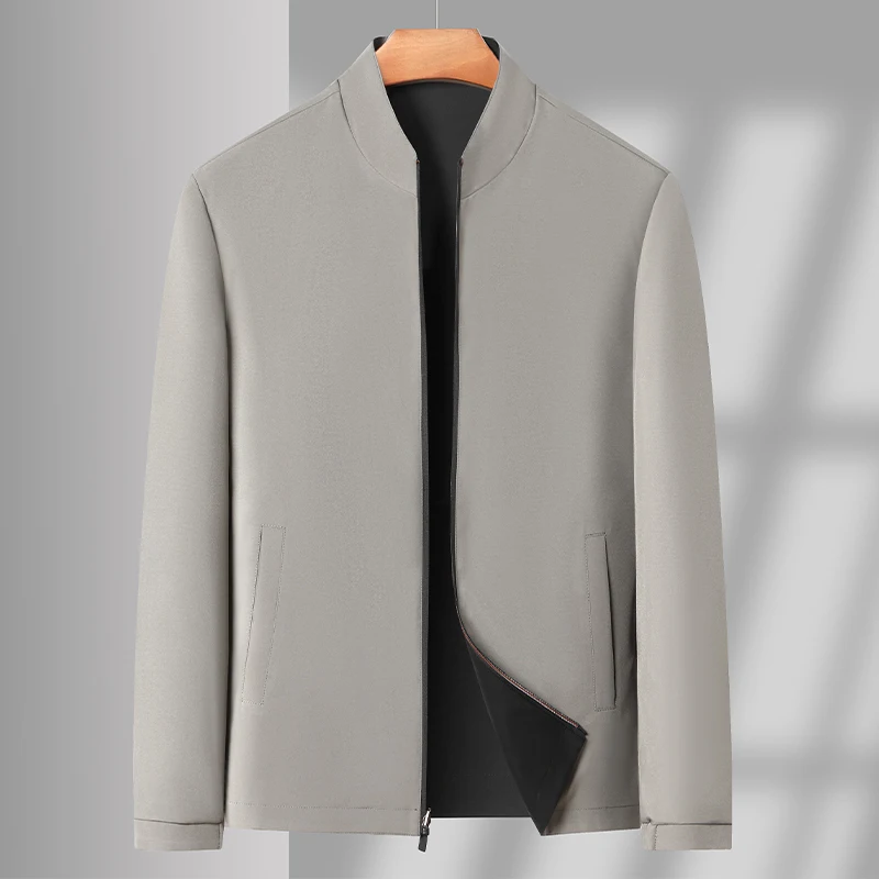 

Весна 2026: Мужская повседневная куртка в деловом стиле, однотонная, приталенная, универсальная, модная верхняя одежда для мужчин среднего и старшего возраста