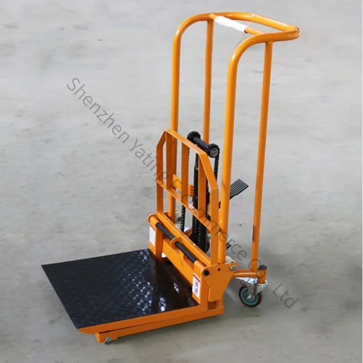 2026 　Hydraulic Forklift Unloading Artifact Small Forklift Manual Small Household Lift Mini Lifting Truck Piled High Truck