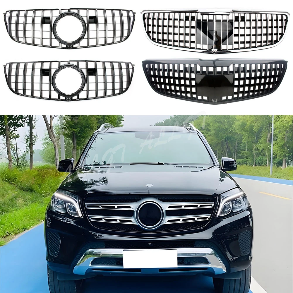 

Front Racing Facelift Radiator Kidney Grilles For Mercedes-Benz X166 GLS GLS350 GLS400 GLS450 GLS500 GLS550 2016-2019