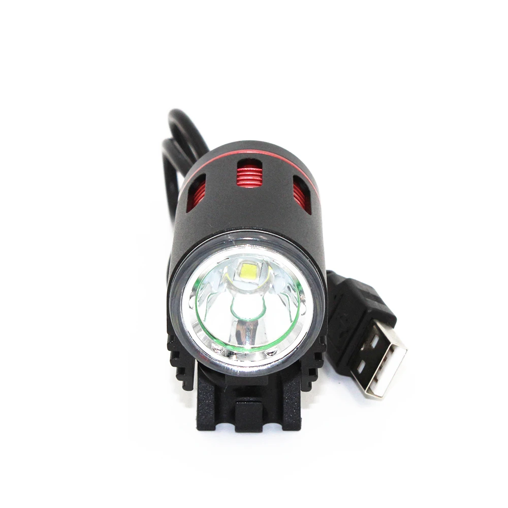 Faro delantero para bicicleta, luz LED con puerto USB, carga de 6-8,4V, 1x XM-L2, 1200LM