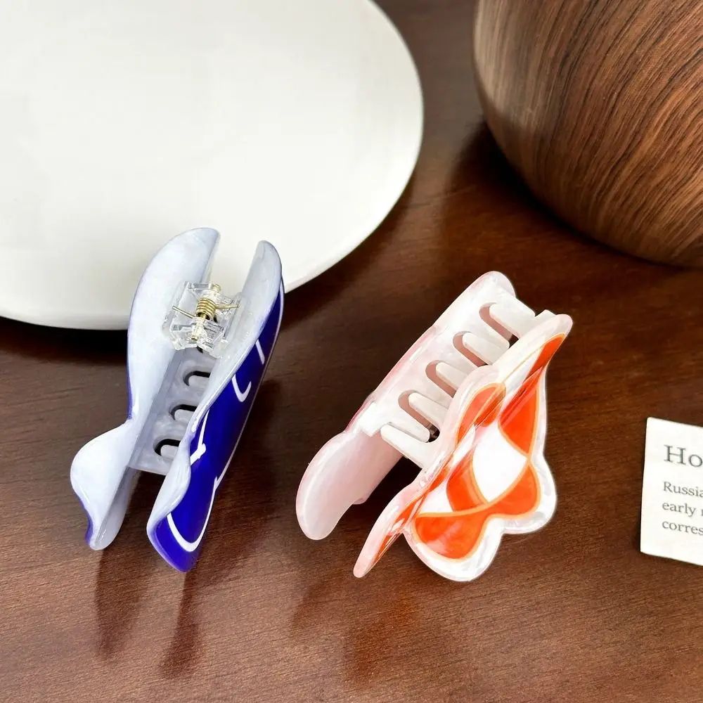 Personalized Fish Bone Cute Fish Hair Grab Dolphin Marine Organism Cartoon Hair Claw Hairpin Geometry Acrylic Shark Clip Girls