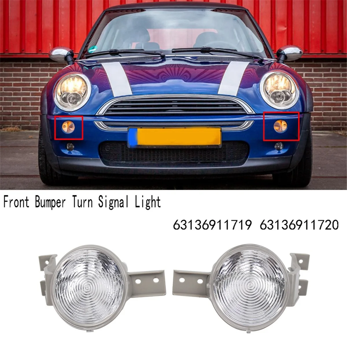 

Передний бампер, Задний сигнал поворота для BMW MINI R50 R52 R53 2001-2006 63136911719 63136911720