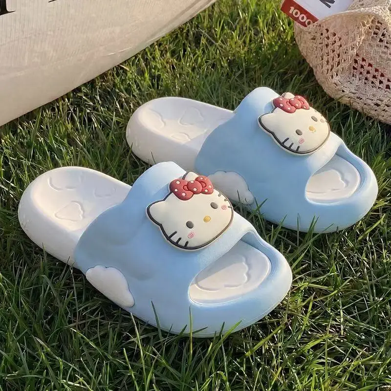 

real pictures 2026 summer new Sanrio hello kitty caroon sweet cute lovely good quality women girls soft thick fashion slippers