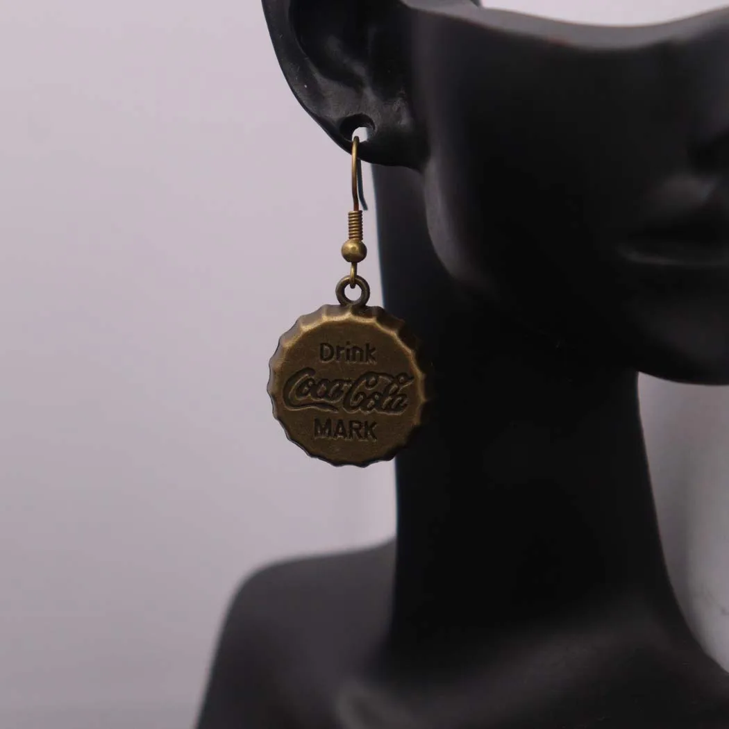 New style fashionable zinc alloy cover pendant earrings - creative couple-friendly versatile ear accessories for anniversary and