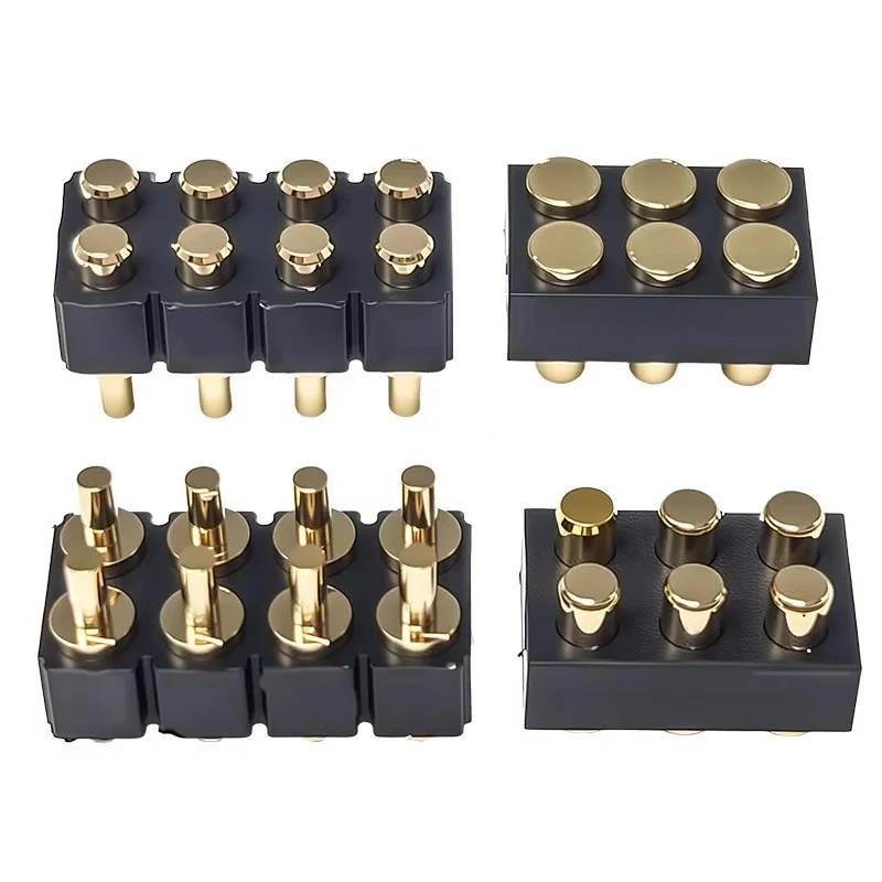 20pcs Pogo Pin Spring Connector High-Current Double-Row Connector Male Female Gold-Plated  Patch Test Probe Antenna Pin