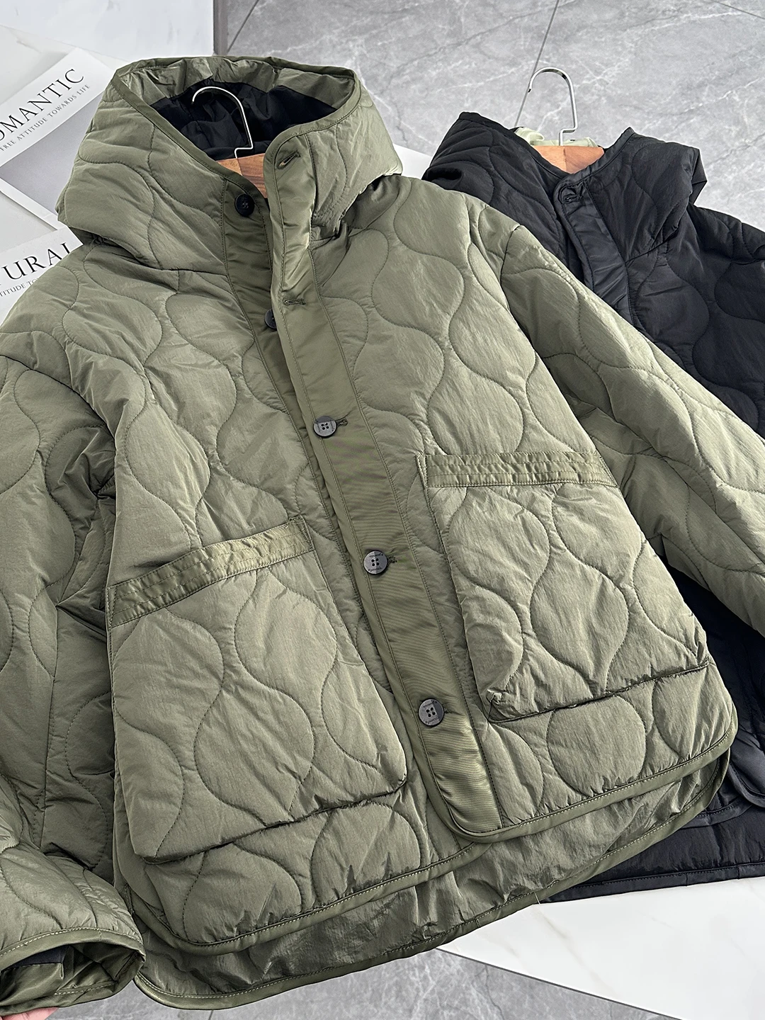 

Мужская хлопковая куртка для активного отдыха с капюшоном, большими карманами, сохраняющая тепло, модная, в городском стиле, с длинными рукавами, на одной пуговице