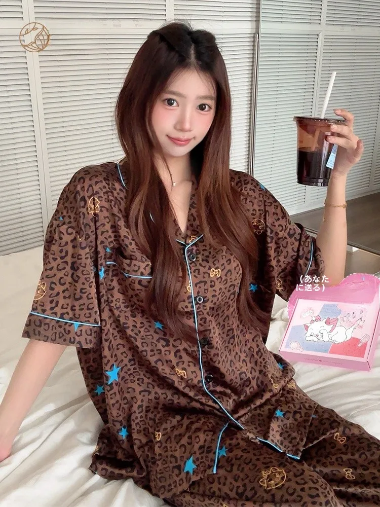 ropa-de-dormir-cool-sensation-mary-para-mujer-de-seda-de-hielo-manga-corta-pantalones-largos-estampado-de-leopardo-de-dibujos-animados-ropa-de-casa-para-verano
