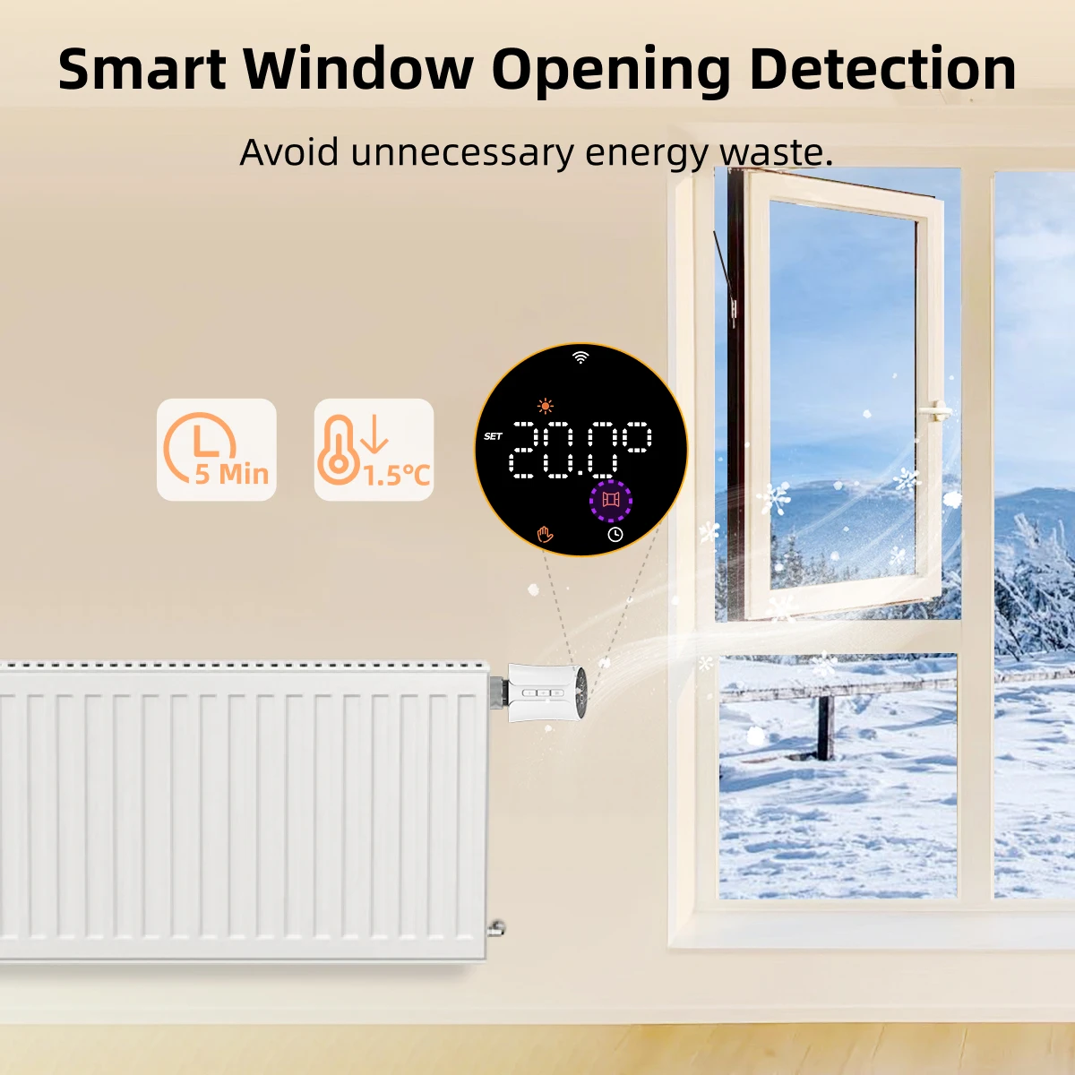 Intelligenter WiFi-Zigbee-Thermostat Tuya Thermostatisches Heizkörperventil Fußbodenheizungs-Temperatursensor APP-Fernbedienung Thermostatkopf Sprachsteuerung Alexa Google Home Yandex Alice – Detail 8