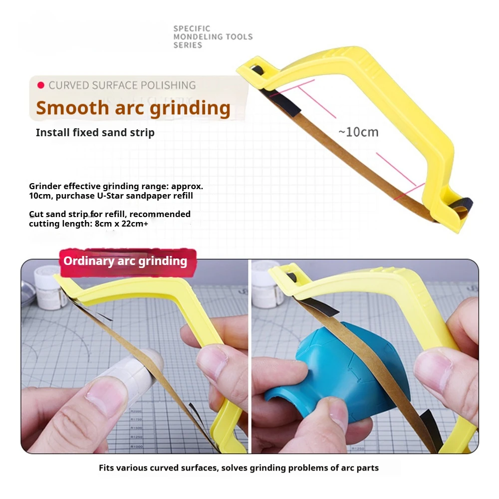 Picture 5: Curved Surface Sander Handhold Grinding Tools Model Hobby Polisher With Sander Paper