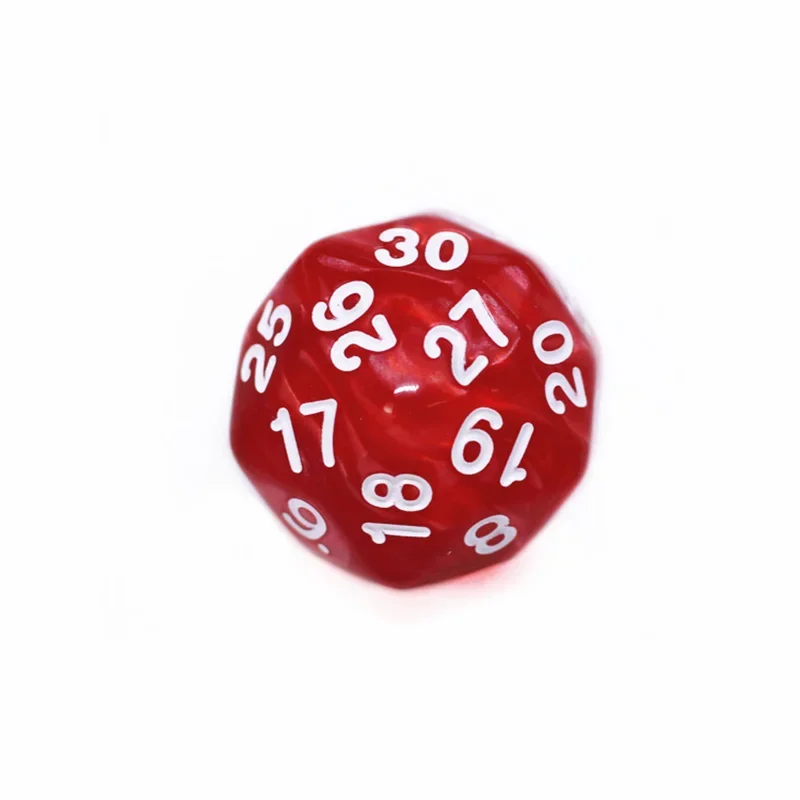 30 Sided Dice Colorful Digital Dice Puzzle Board Game Accessory