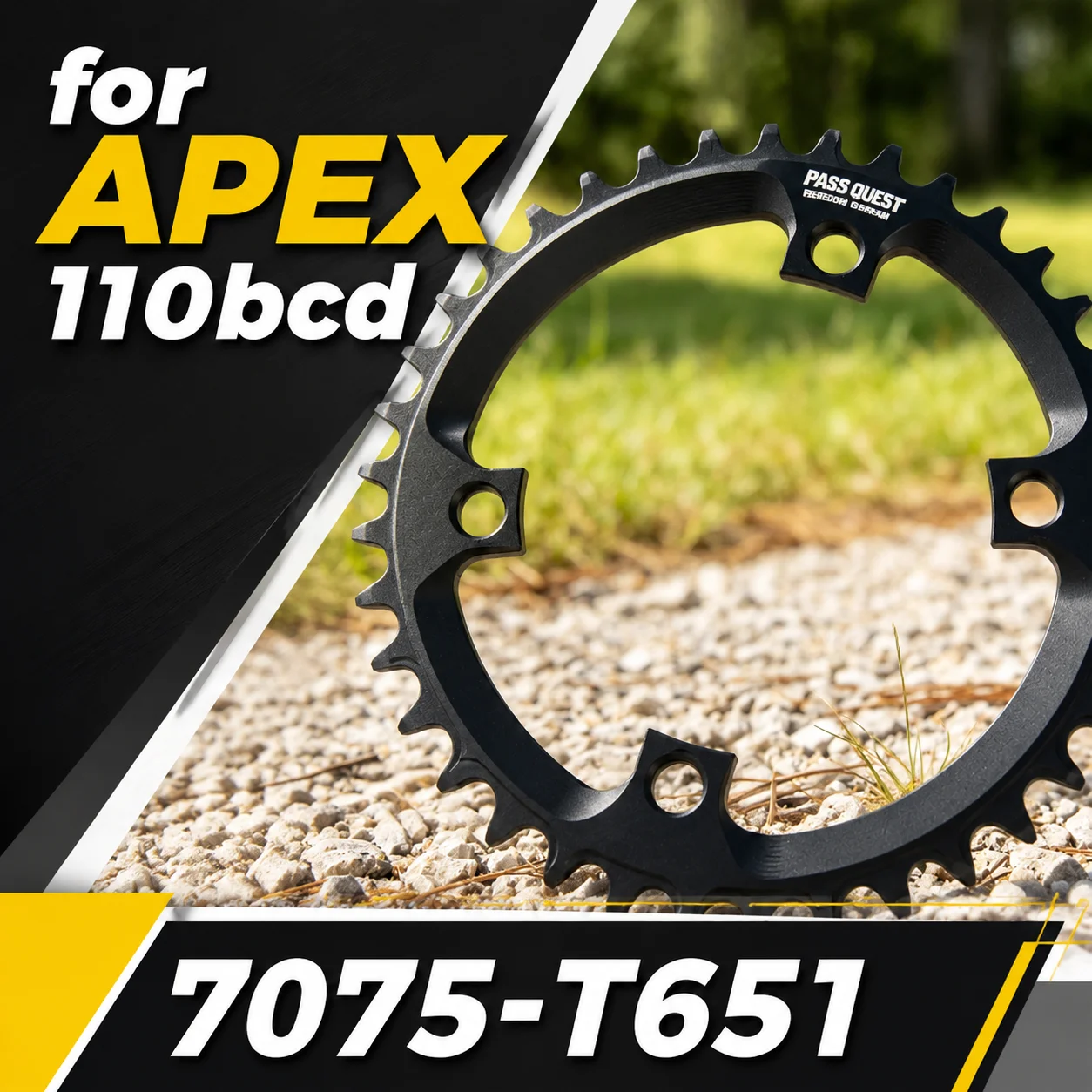 PASS QUEST Narrow Wide Chainrings 110bcd 4 Bolts for Sram Apex 36T 38T 40T 42T 44T 46T 48T 50T 52T Road Bike Aero Chainring