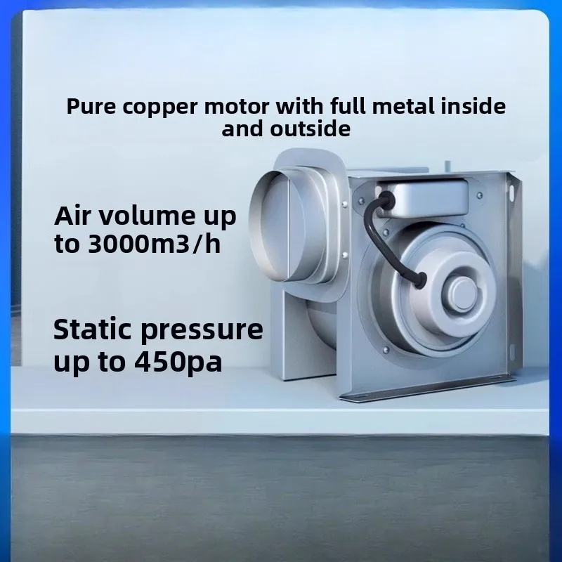 

Turbocharged split duct exhaust fan