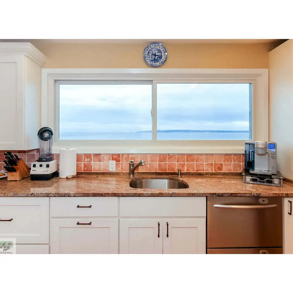 Kitchen Noise Proofed Tempered Glass Window Rainproof Heat Insulating Manual Window CE Certification Aluminum Frame Glass Window