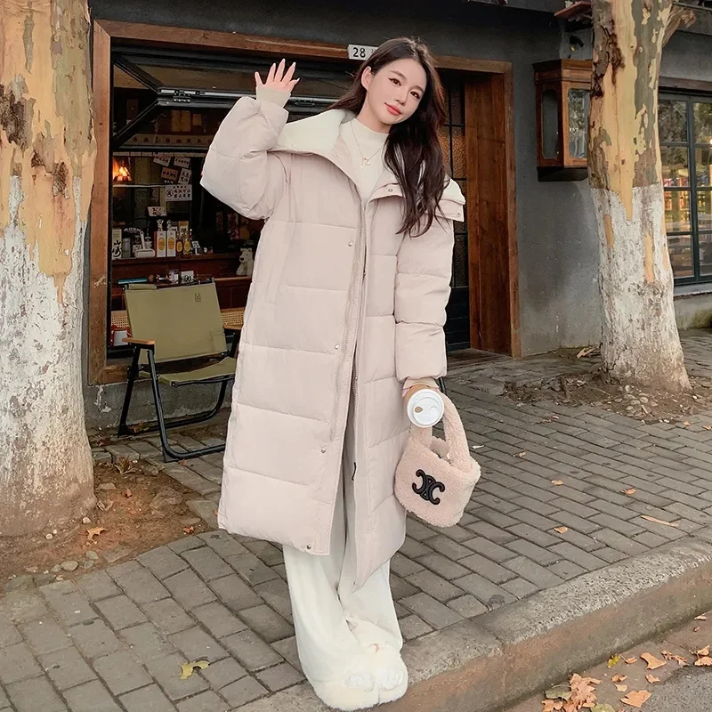 

Корейский стиль, большая утолщенная женская хлопковая куртка средней длины, пальто выше колена, зимнее новое поступление, высококачественная хлопковая верхняя одежда