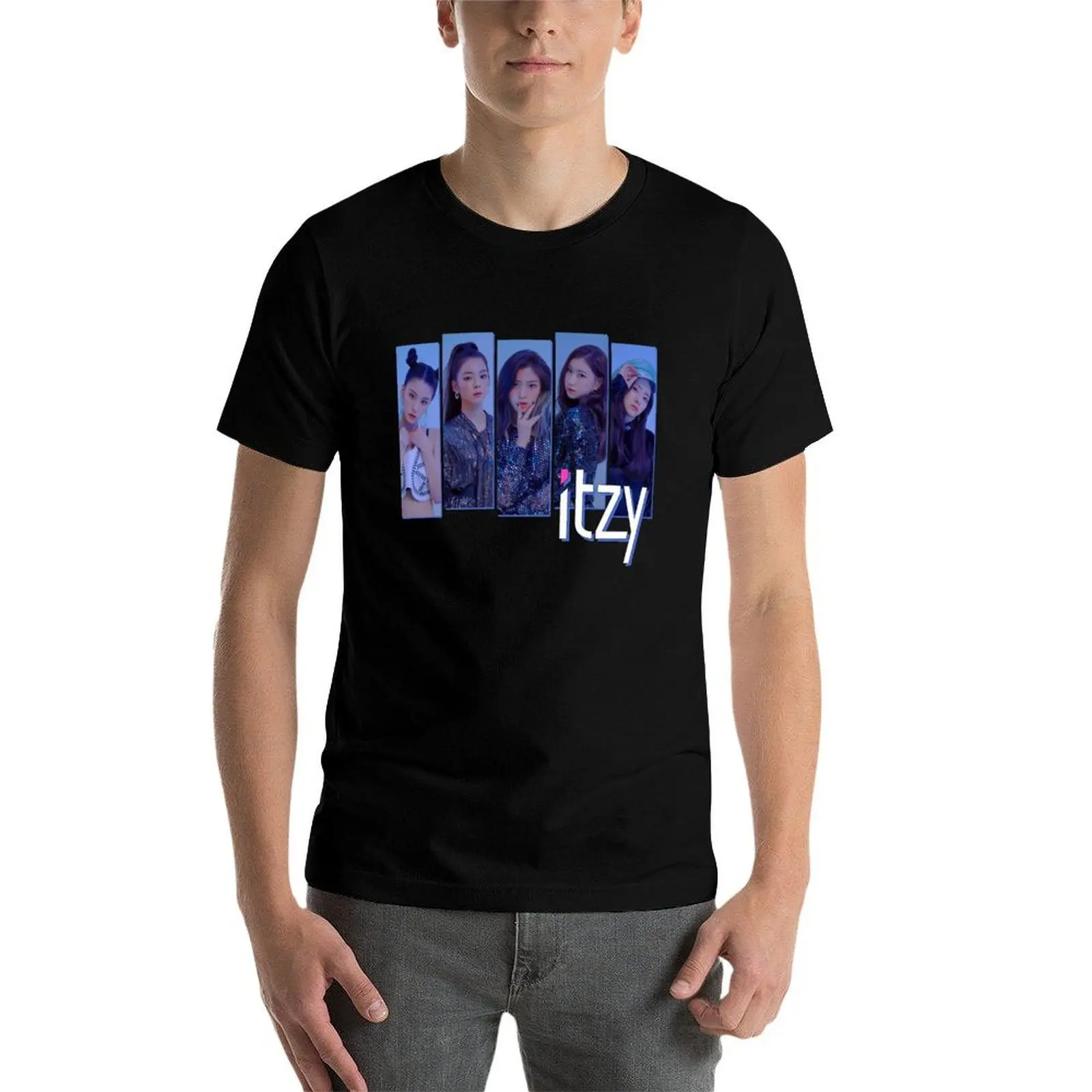 ITZY تي شيرت تي شيرت للرجال قطن تي شيرت 100% تي شيرت للرجل جرافيك تي شيرت #4