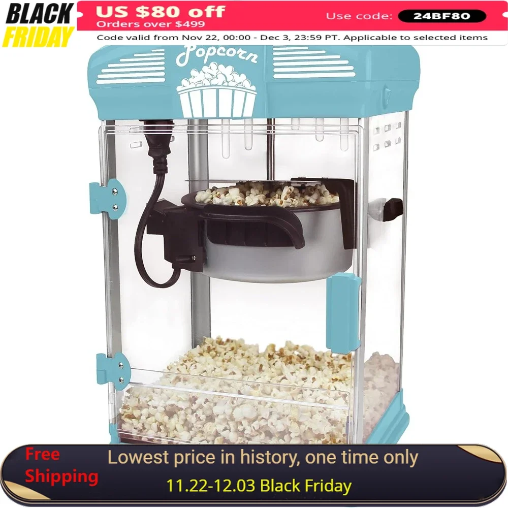 

4 Qt Popcorn, Gourmet Popcorn Maker with Nonstick Popcorn Kettle & Measuring Tool and Scoop, Popcorn Makers