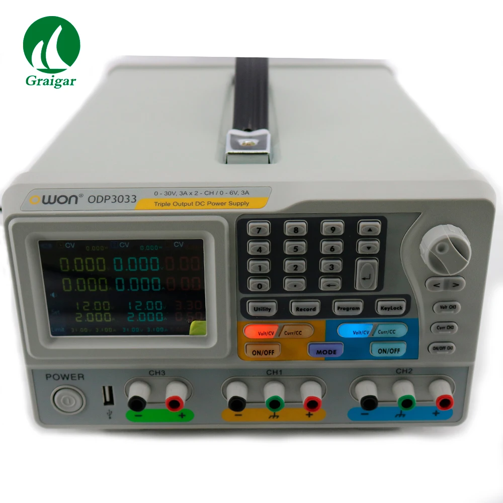 

Новый OWON ODP3033, 3-канальный Выход 2*0 ~ 30V 3A и 0 ~ 6V 3A 198W программируемый источник питания постоянного тока