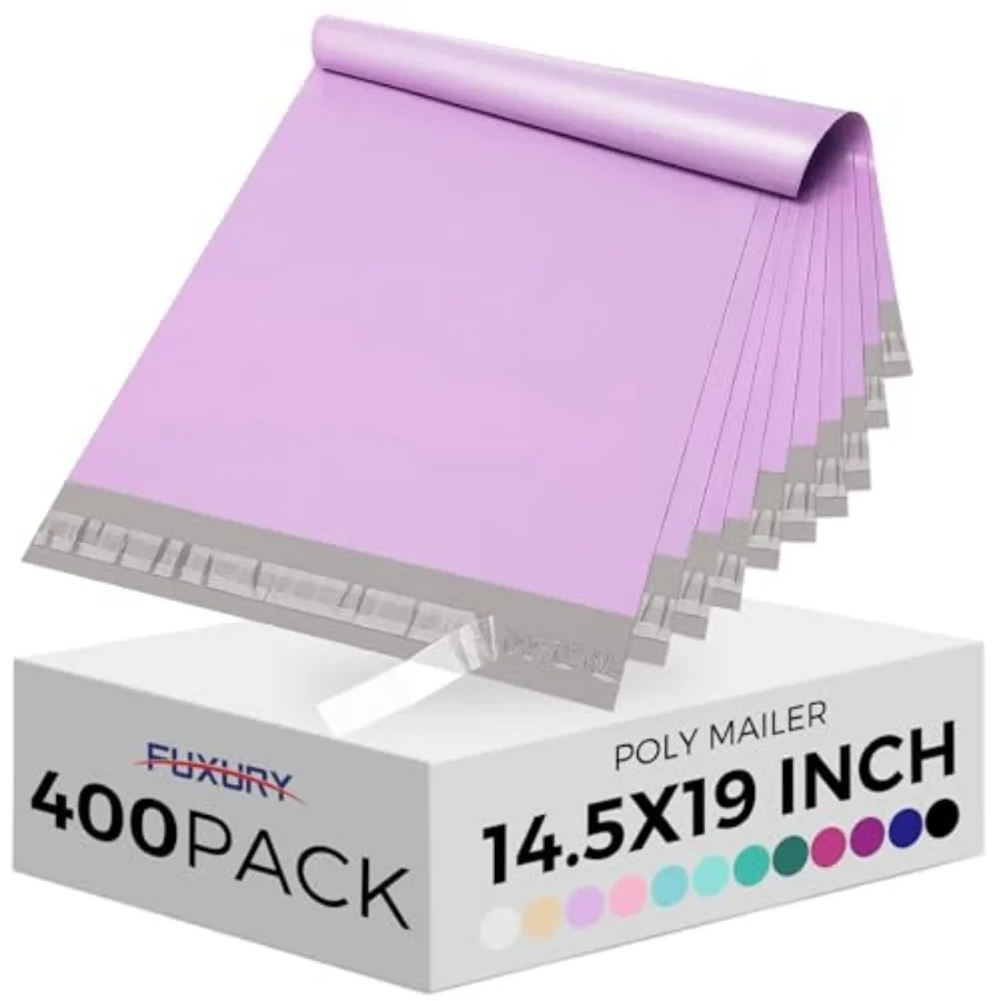 

Poly Mailers 14.5x19 Inch 400 Pcs Bulk Shipping Bags for Clothing Strong Adhesive Shipping Envelopes for Small Business Supplie