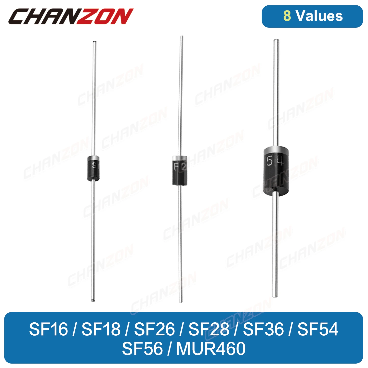 SF16 SF18 SF26 SF28 SF36 SF54 MUR460 Ultra Fast Recovery Rectifier Diode Axial D0-41 DO-15 DO-021AD 1 2 3 4 5 A 200V 400V 600V