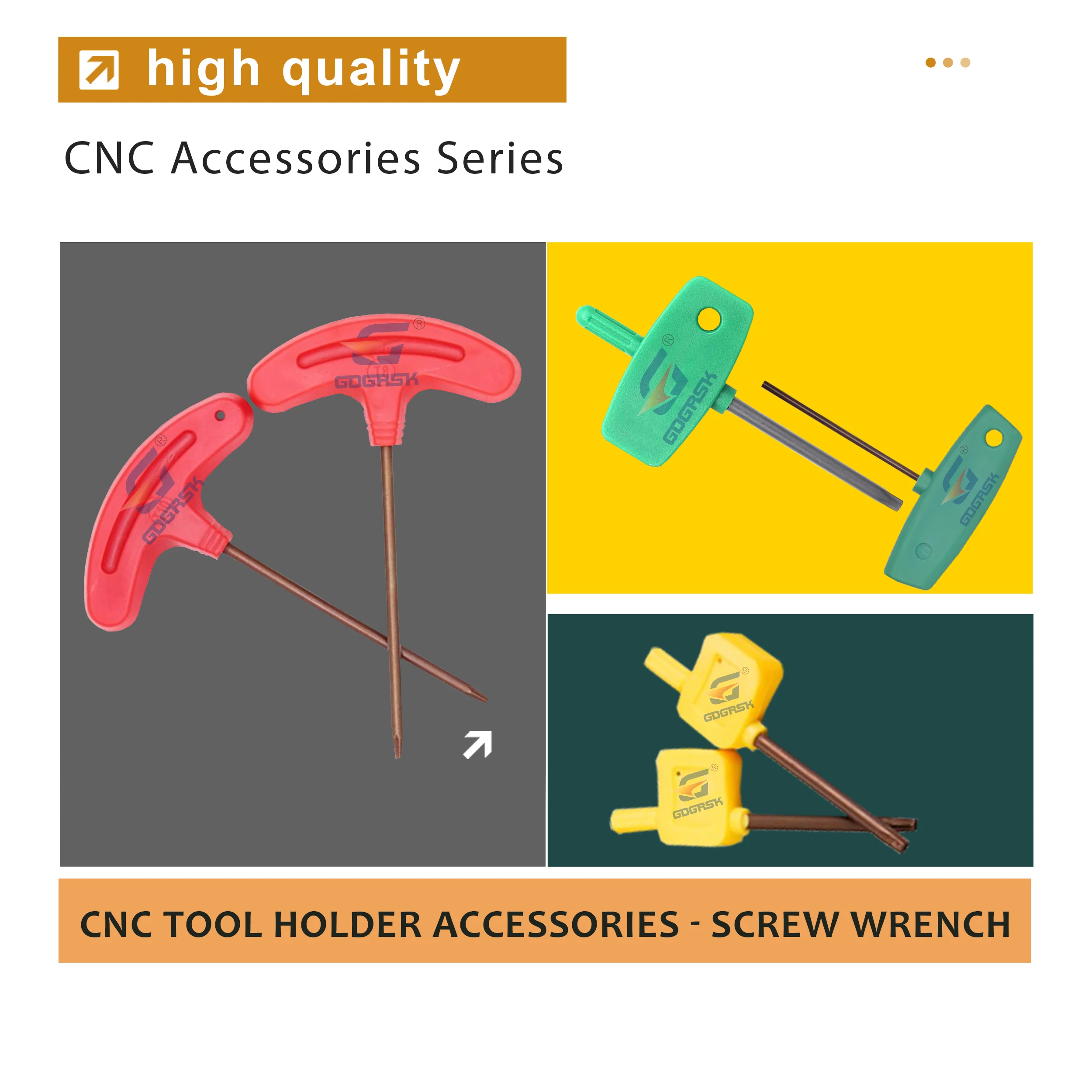 L2.0 L2.5 L3.0 T Shaped Hex Socket Wrench T6 T7 T8 Red/Yellow Flag T Shaped Plum Blossom Wrenchs CNC Turning Holder Accessories