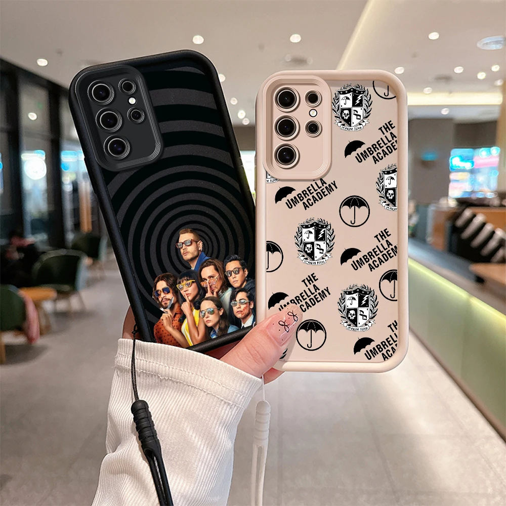 THE Umbrella Academy Phone Case for Samsung S24 S23 S22 S21 S20 FE Plus Ultra 5G Soft Silicone TPU Cover with Hand Strap