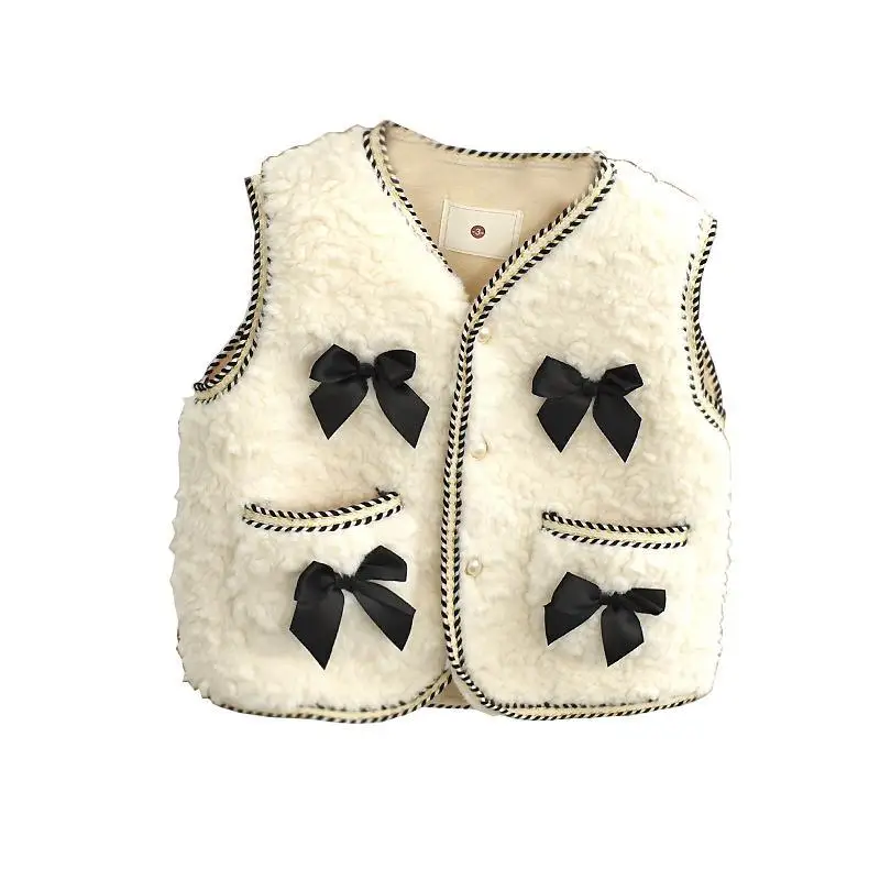 Baby Vest for Autumn and Winter Wear Small Fragrant Wind Style Thickened Children Vest for Warmth Trendy Girls Vest