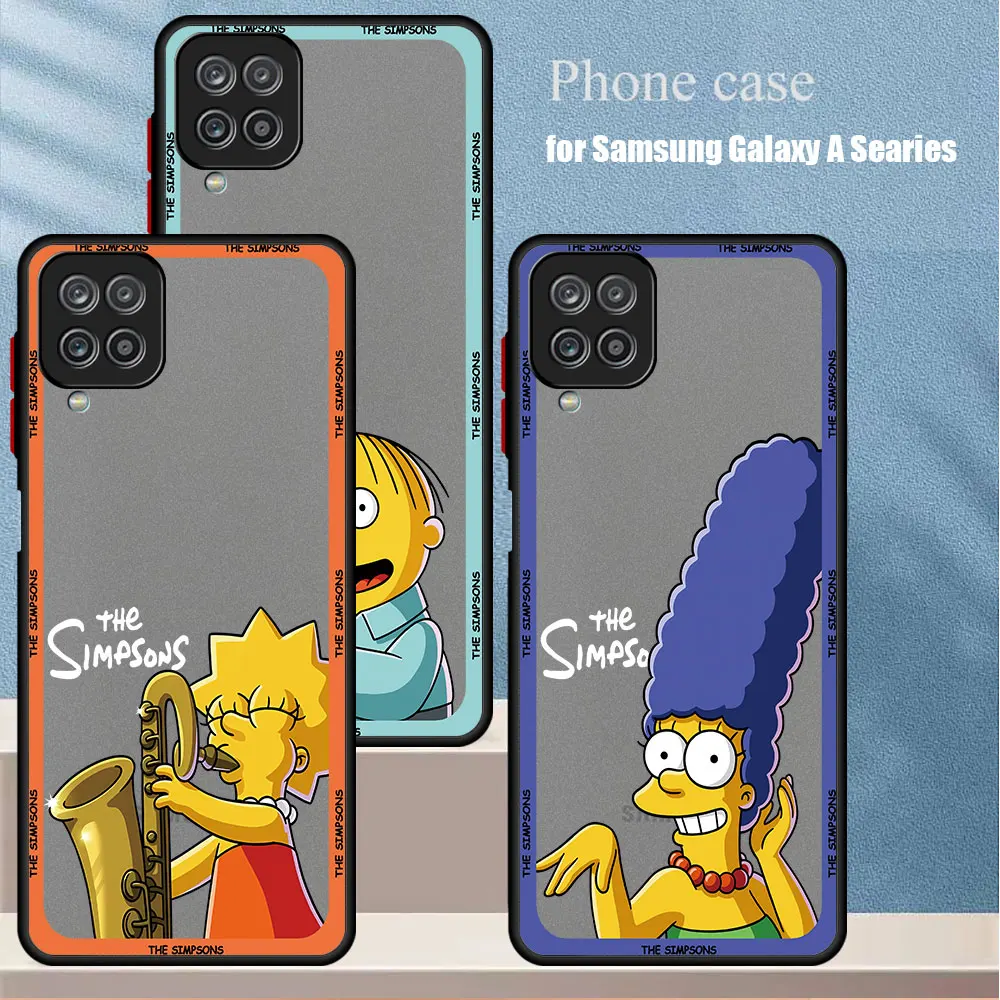 Etui na telefon Homer Simpsons Marge Simpson do Samsung Galaxy A14 A55 A21s A12 A50 A30s A24 A73 A54 A22 A13 A52 A35 Cover Frosted