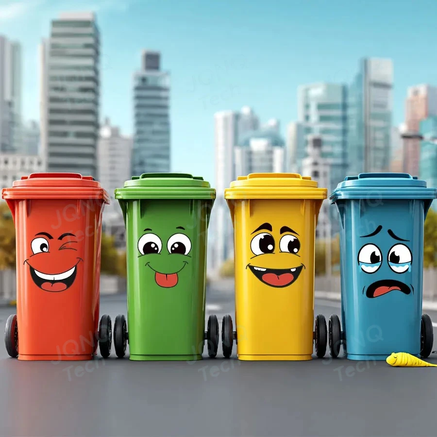 4 Pcs/Set Cartoon Face Bin Stickers Self-Adhesive Home Decor For Trash Can Wall Toilet Decor Refrigerator Fun Themed Decor