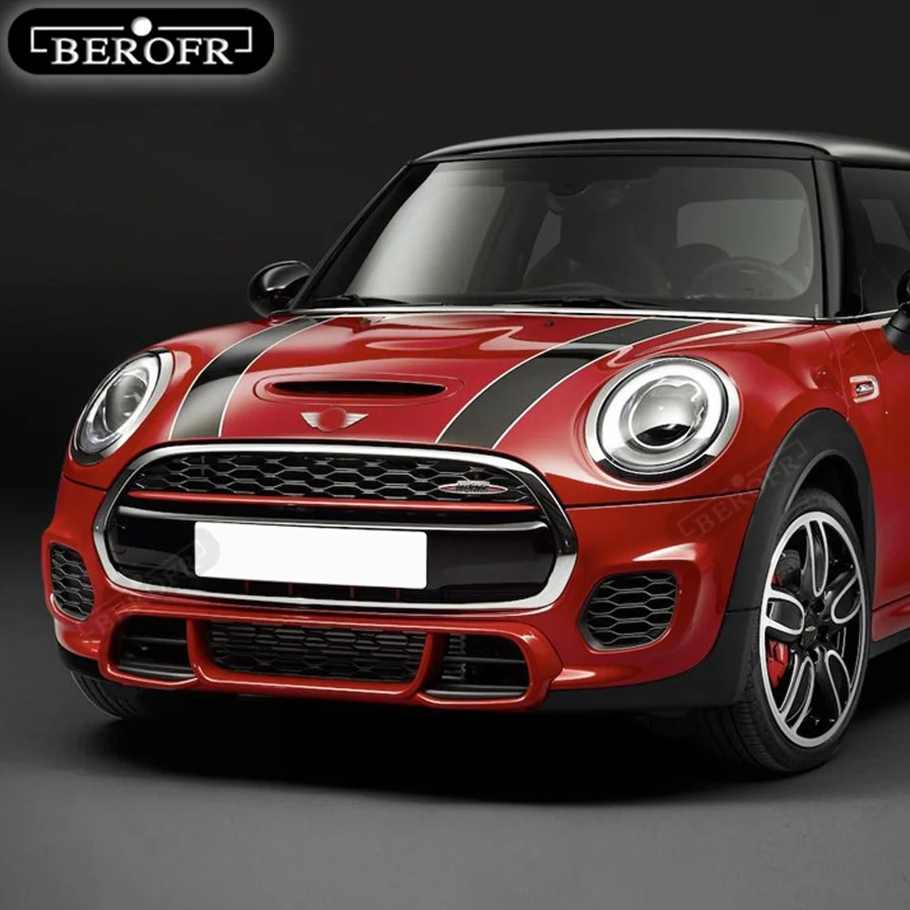 For MINI Cooper F56 R56 F55 F57 R57 JCW Accessories Car Hood Sticker Bonnet Stripes Engine Cover Band Rear Vinyl Decal